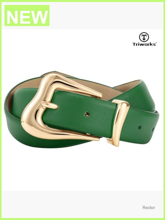 Faux Leather Belt with Gold Buckle for Jeans Pants main image 6